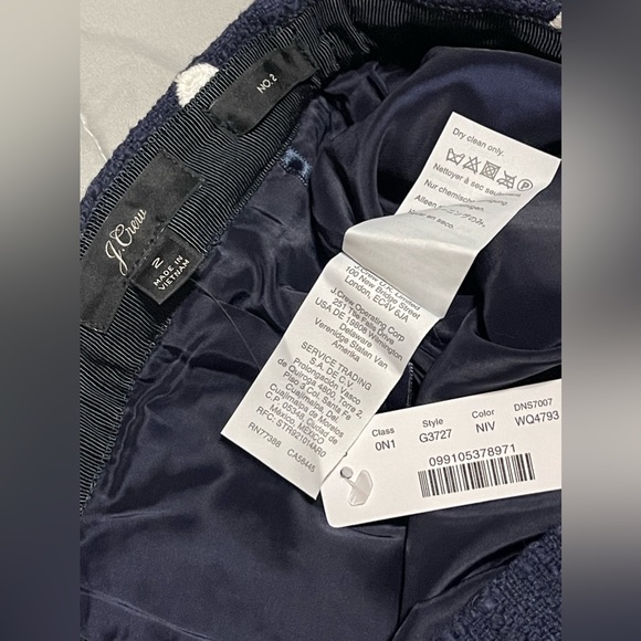 NWT J.Crew pencil No.2 skirt in polka-dot navy white size 2 - Picture 6 of 6